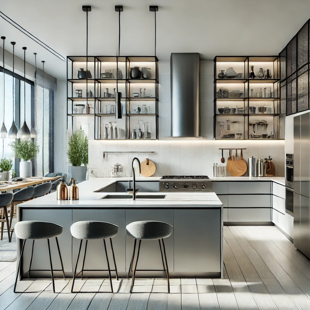 kitchen silver modern design ideas